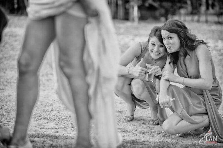 Cheeky Bridesmaid at a wedding at Stone Barn