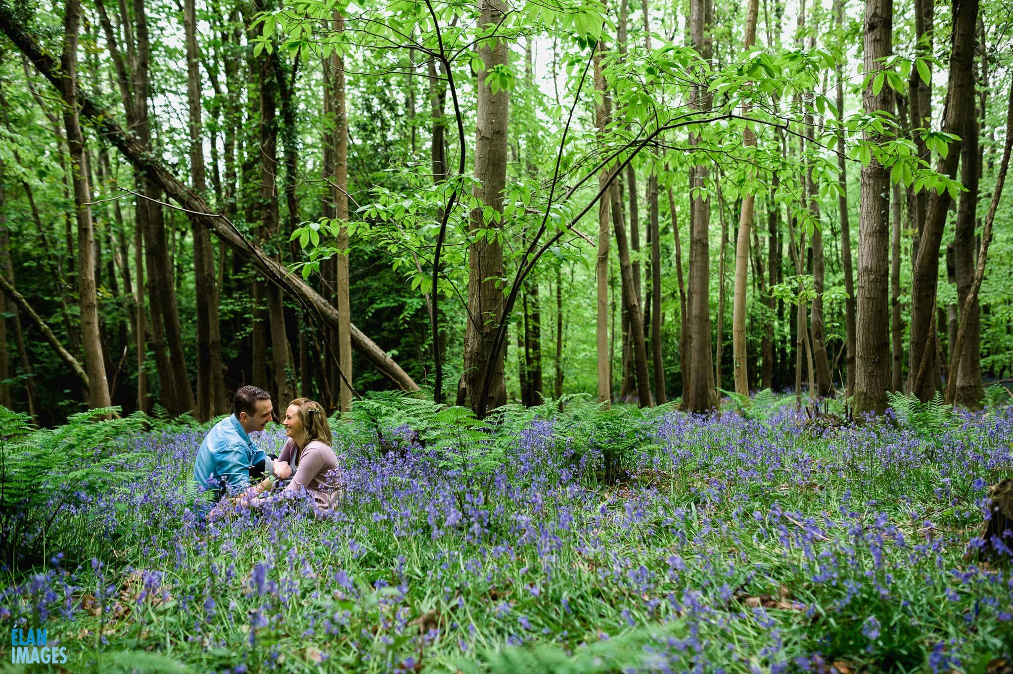 Engagement Photo Shoot in the Bluebell Woods near Bristol 17
