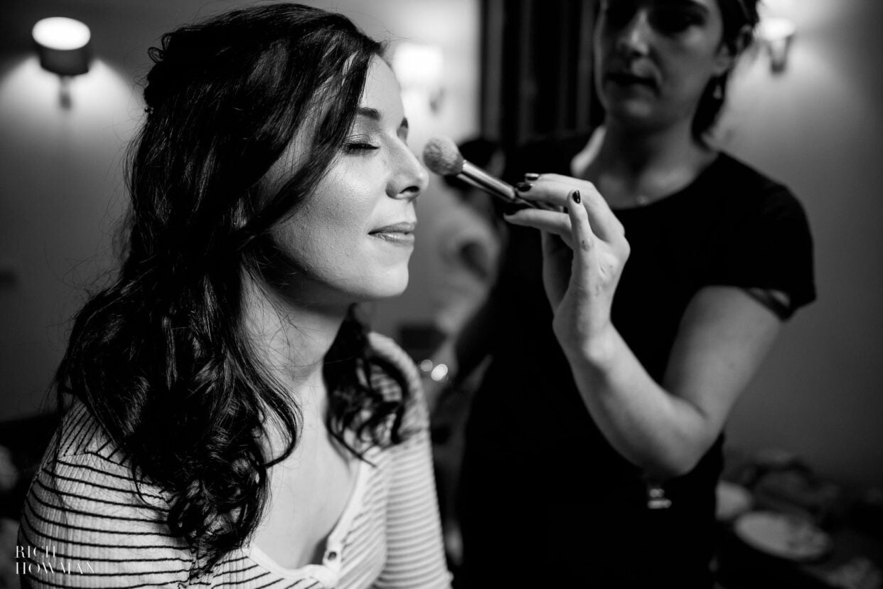 bridal make up photographed by rich howman, wookey hole wedding photographer