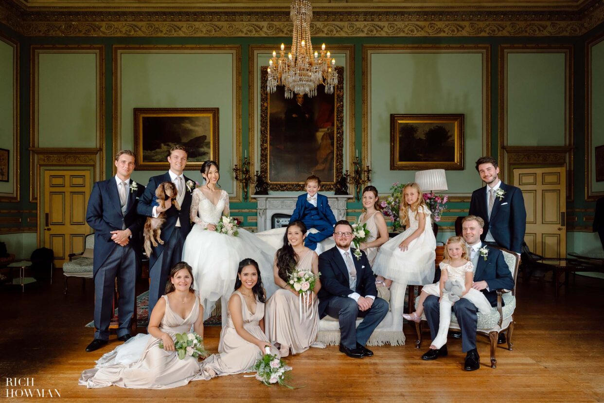 group portrait captured by swinton park hotel weddding photographer, rich howman