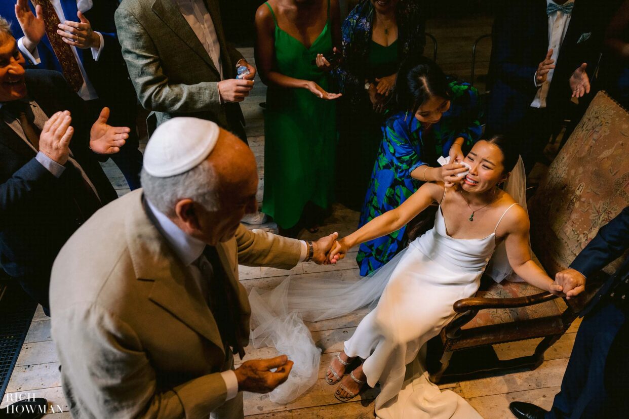 emotional bride captured by Jewish wedding photographer, rich howman